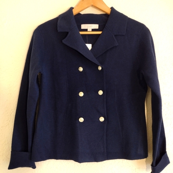 LOFT Double breasted Sweater Blazer - Picture 2 of 7